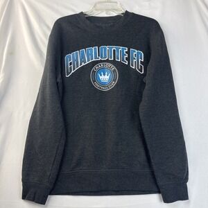 Charlotte FC Sweatshirt Men's Medium Gray Pullover Soccer MLS
